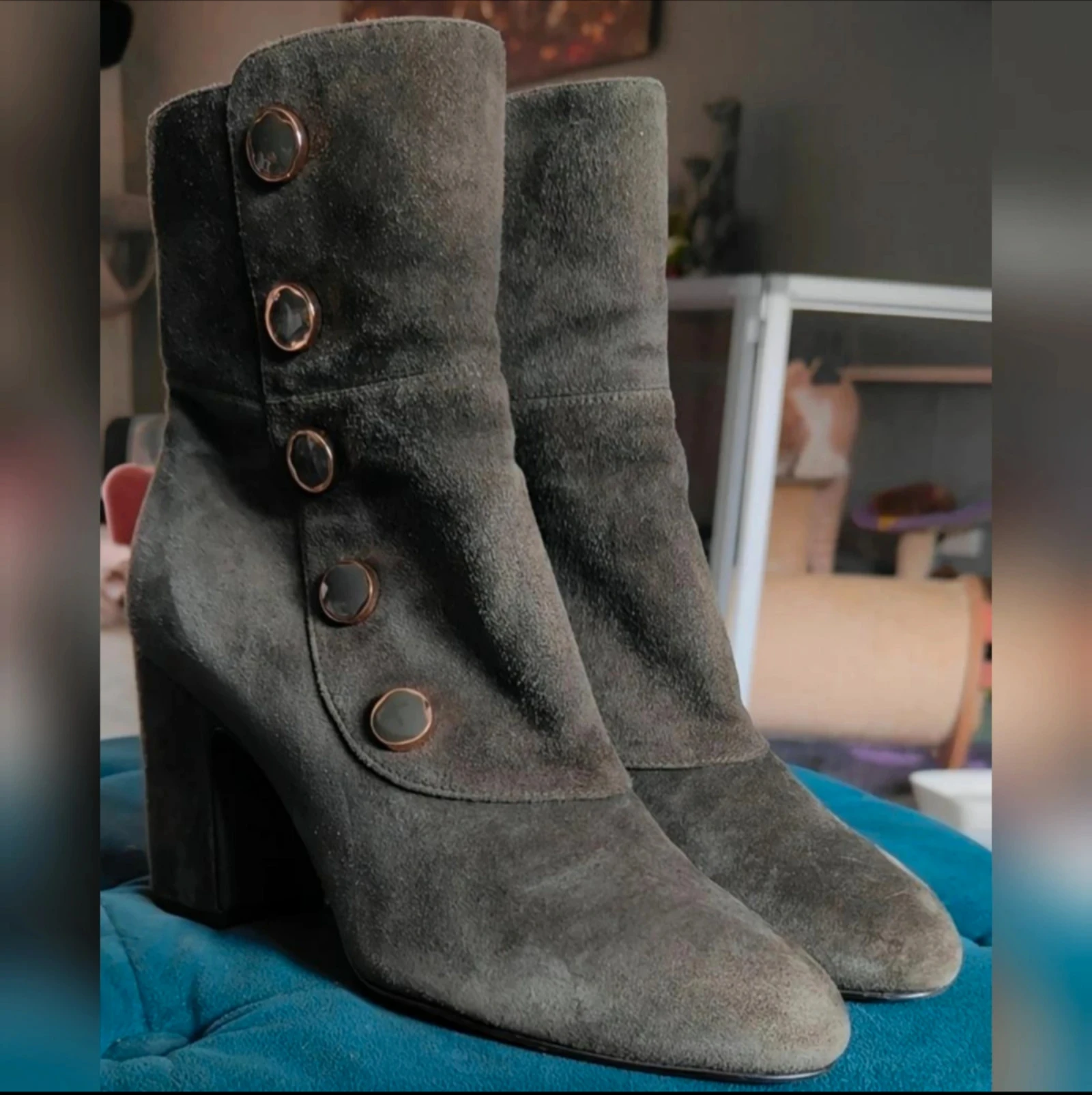 Nice olive green mid-calf boots What For size 36 – photo 2
